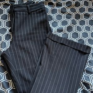 Black and White Striped Dress Pants